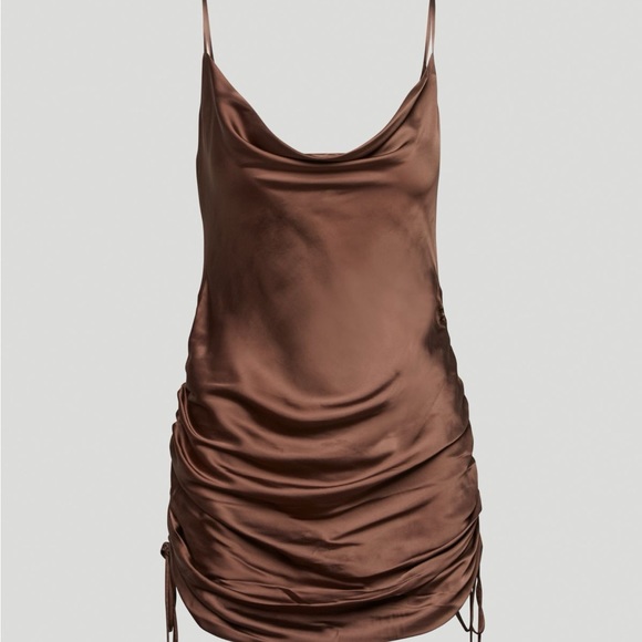 Navy Blue Aritzia Wilfred Only Ruched Slip Dress - Picture 2 of 6